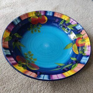Gates Ware by Laurie Gates Pasta Serving Bowl 14 Inches Wide Peppers Tomatoes
